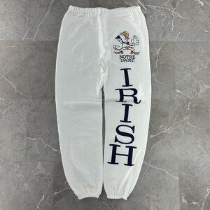 Vintage Notre Dame Sweatpants Mens Medium Fighting Irish White Cinched